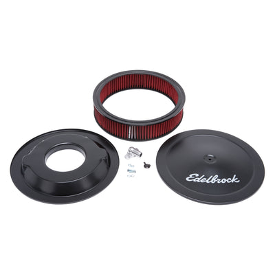 Edelbrock Pro-Flo Black 14" Round Air Cleaner with 3" Cotton Element (Deep Flange)