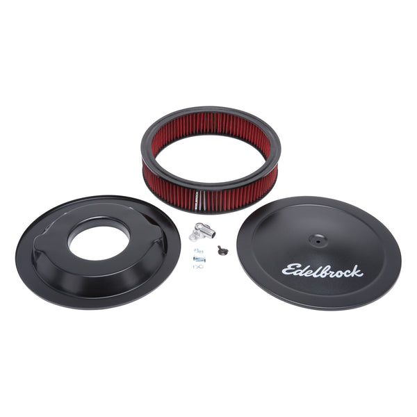 Edelbrock Pro-Flo Black 14" Round Air Cleaner with 3" Cotton Element (Deep Flange)