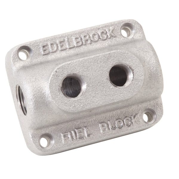 Edelbrock Raccord de conduite de carburant à double sortie #1280 - fini satiné