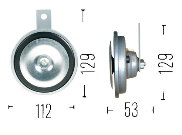 Hella Disc Type Low-Tone, 24 V 335 Hz with Bracket