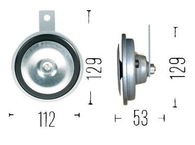 Hella Disc Type Low-Tone, 24 V 335 Hz with Bracket
