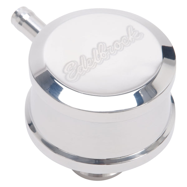 Edelbrock Round Push-in Breather Look PCV Billet Aluminum Polished