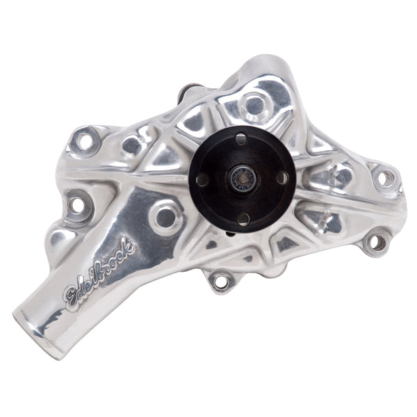 Edelbrock Water Pump for Small-Block Chevy - Reverse, in Polished Finish (Long)