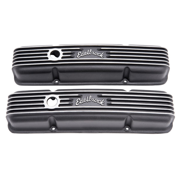 Edelbrock Classic Series Valve Cover for Chevy 262-400 V8 1959-86 — Black (41433)