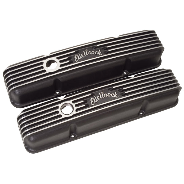 Edelbrock Classic Series Valve Cover for Chevy 262-400 V8 1959-86 — Black (41443)