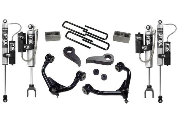 Superlift Ensemble de rehaussement 3 po avec ressort avant Fox et amortisseurs à réservoir 2.0 — 11-19 GMC Sierra 2500/3500HD (sauf Magneride) (K1010FX)
