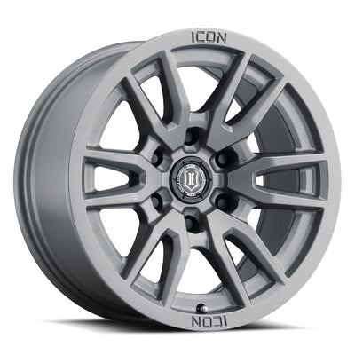 ICON Alloys Roue Vector 6, titane — 17 x 8.5, 6 x 5.5, déport de 0 mm, dégagement arrière de 4.75 po (2417858347TT)