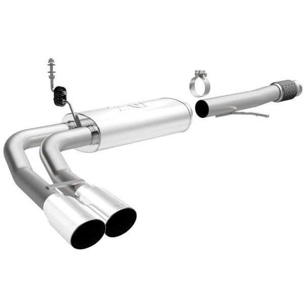 Magnaflow Échappement performance Cat Back en inox à double sortie du même côté devant la roue côté passager 14 Chev Silverado V8 5.3L CC/EC