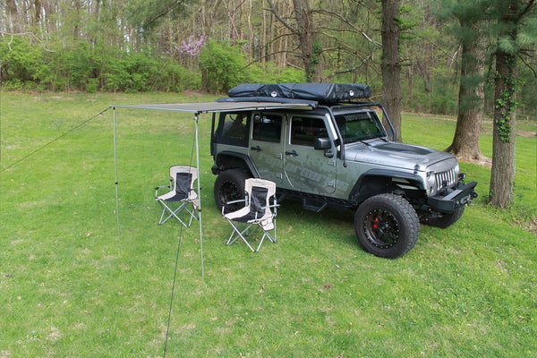 Raptor Series OFFGRID Rooftop Awning Olive Drab Polyester - 6.5ft x 8.2ft