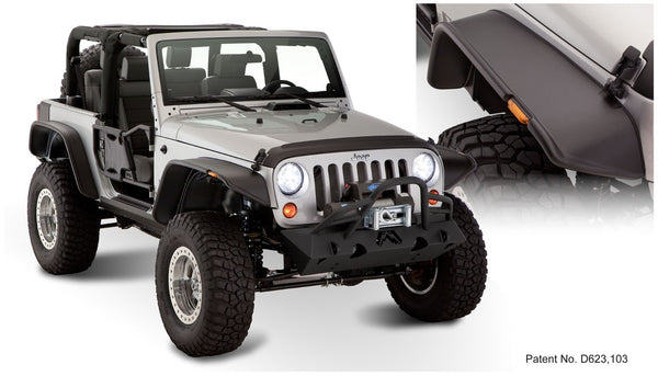 Bushwacker Fender Flare Flat Style 4pc - Black (BW10919-07)