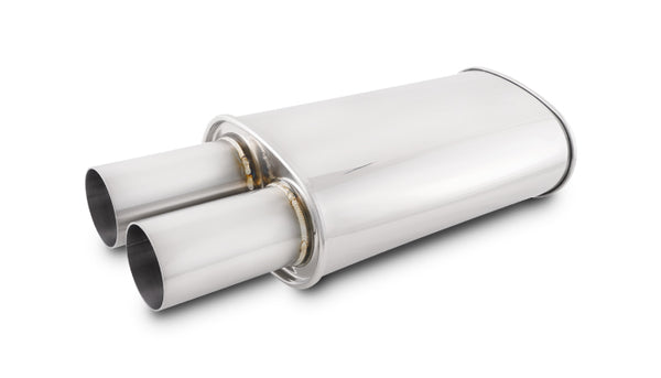 Vibrant Performance - 1094 - STREETPOWER Oval Muffler with 3.00 in. Round Straight Cut Tip (2.50 in. inlet)