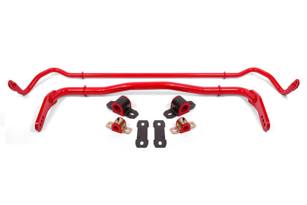 BMR Ensemble de barres stabilisatrices avant/arrière creuses 38mm/25mm avec coussinets 08-19 Dodge Challenger - rouge