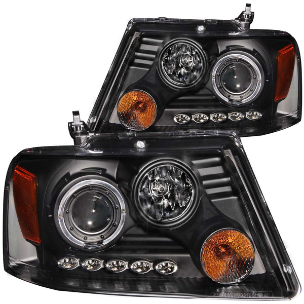 ANZO USA - Ensemble de phares à projecteur avec halo — 2004-2008 Ford F-150; 2006-2008 Lincoln Mark LT - 111204