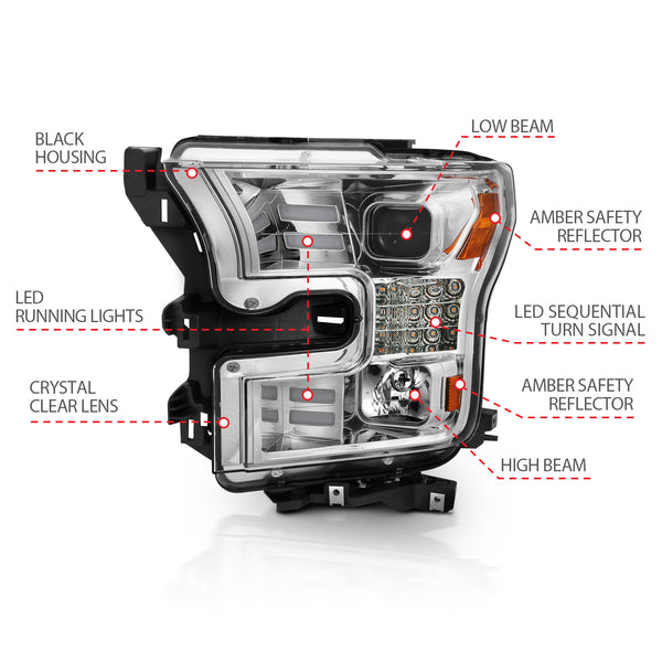 ANZO USA - Phares à projecteur — 2015-2017 Ford F-150 - 111409