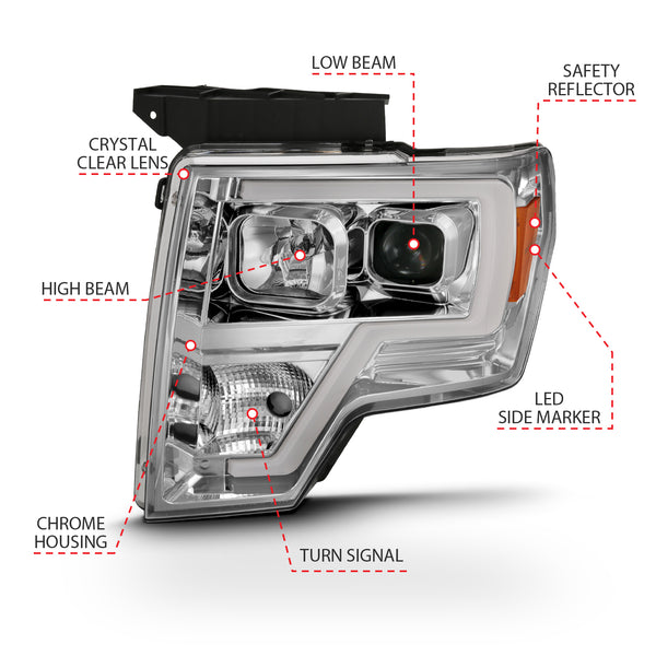 ANZO USA - Phares à projecteur - 111444 — 2009-2014 Ford F-150