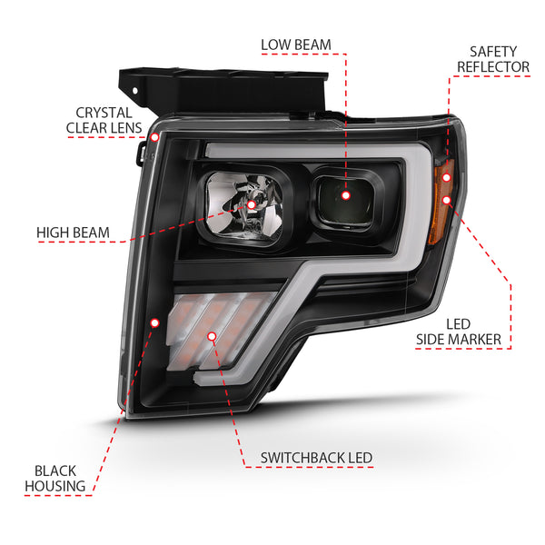 ANZO USA - Phares à projecteur - 111469 — 2009-2014 Ford F-150