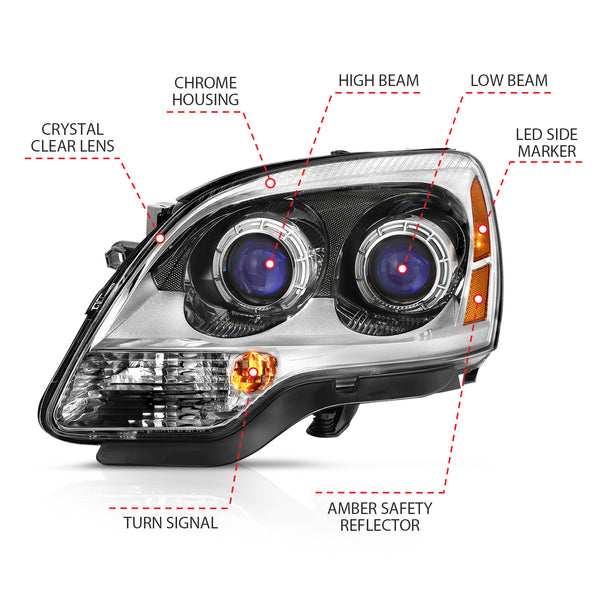 ANZO USA - Crystal Headlights - 111476 — 2007-2012 GMC Acadia