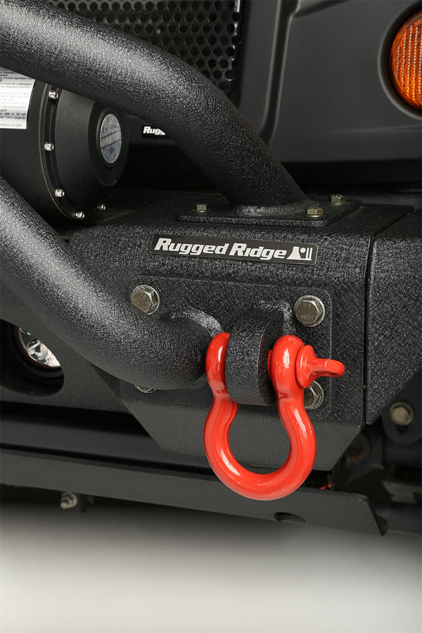 Rugged Ridge D-Ring Shackle Kit 3/4 in. Pair - Red Steel