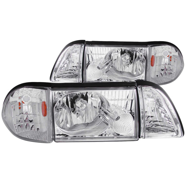 ANZO USA - Crystal Headlight Set - 121195 — 1987-1993 Ford Mustang