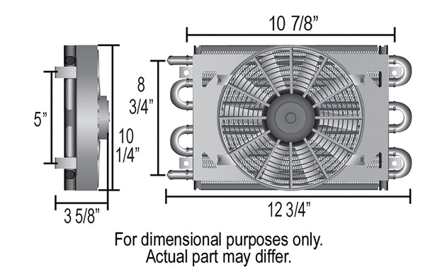 Derale 8 Pass 13" Dyno-Cool Remote Cooler, 11/32"