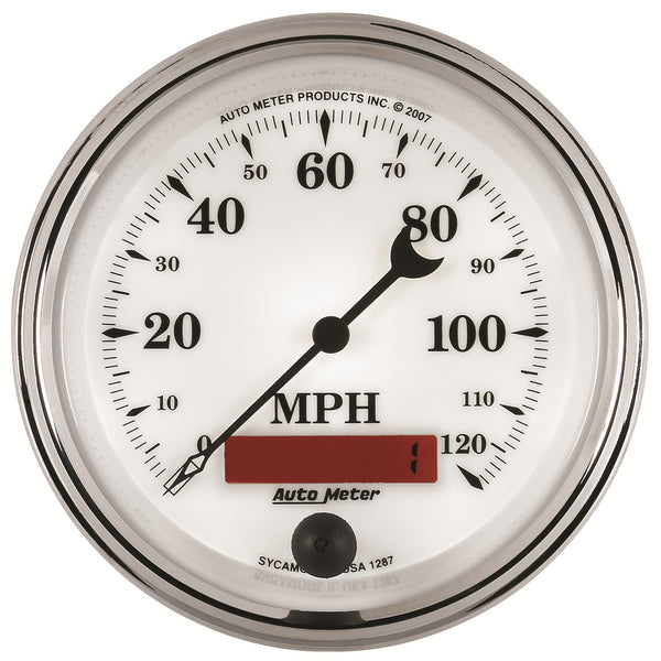 AutoMeter 3-3/8" Speedometer, 0-120 MPH, Old-Tyme White II