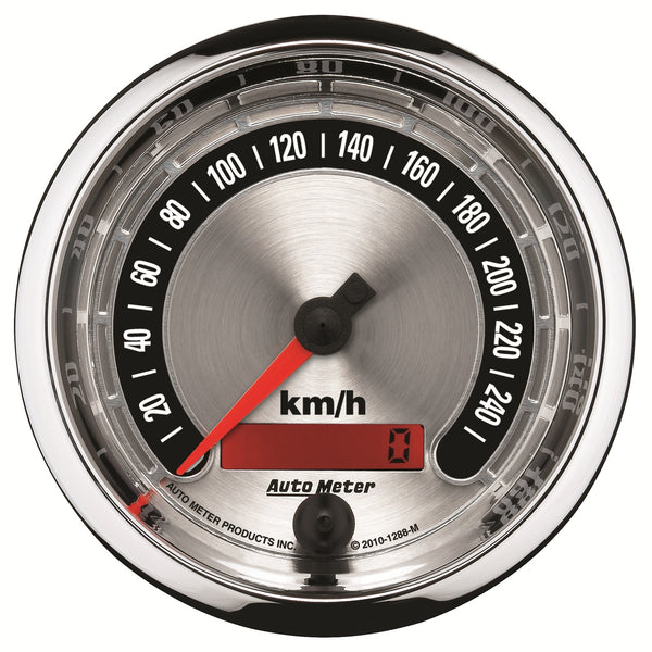 AutoMeter 3-3/8" Speedometer, 0-260 KPH, American Muscle