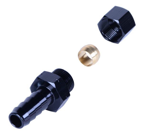 Derale 1/2” Transmission Cooler Line to 1/2” NPT Hose Barb Black anodized Fitting