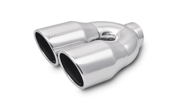 Vibrant Performance - 1326 - Dual 3.5 in. Round SS Tips (Single Wall, Angle Cut)