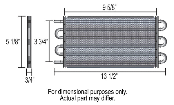 Derale 4 Pass 13" Series 7000 Copper/Aluminum Transmission Cooler, -6AN