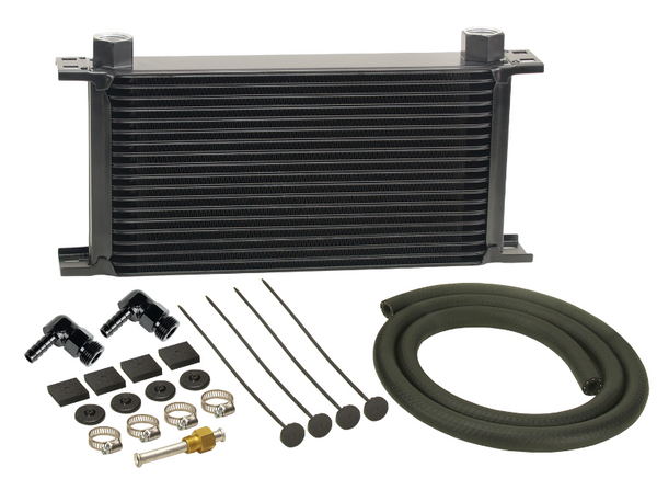 Derale 16 Row Stack Plate Transmission Cooler Kit, 90 Degree Swivel Fitting