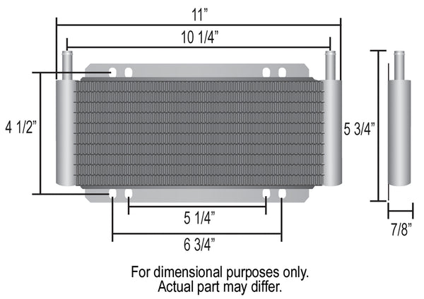 Derale Ensemble de refroidisseur de transmission à plaques et ailettes Series 8000 à 9 rangées, 11/32"