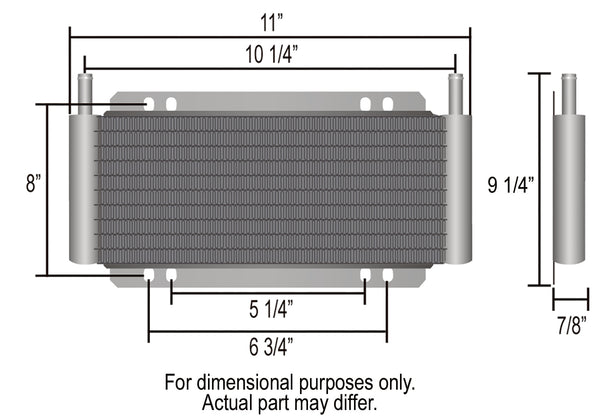 Derale 18 Row Series 8000 Plate & Fin Cooler, 11/32"