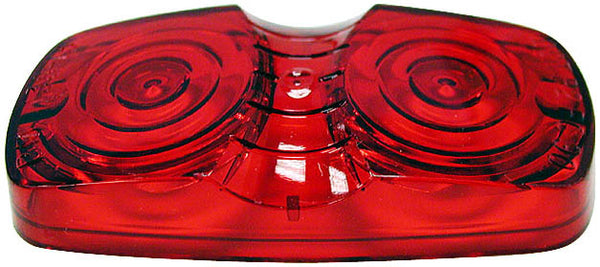 Peterson Manufacturing Repl Lens Rect 2Bulb Red