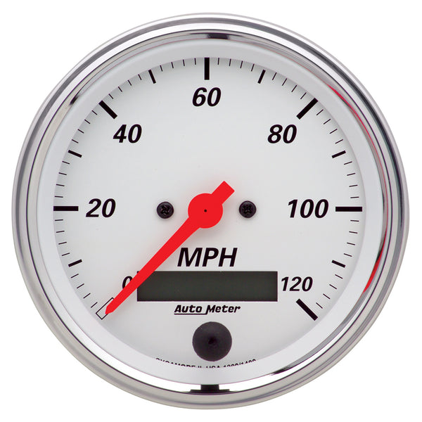 AutoMeter 3-3/8" Speedometer, 0-120 MPH, Arctic White (1380)