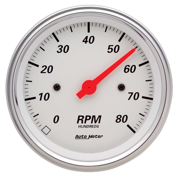 AutoMeter 3-3/8" IN-Dash Tachometer, 0-8,000 RPM, Arctic White