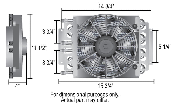 Derale 4 & 4 Pass Dual Circuit Electra-Cool Remote Cooler, -8AN