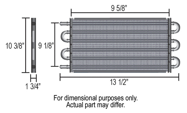 Derale 16 Pass 16" Tube & Fin Electra-Cool Replacement Cooler, -8AN