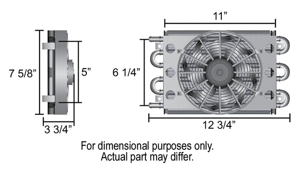 Derale 6 Pass Econo-Cool Remote Fluid Cooler, 1/2"