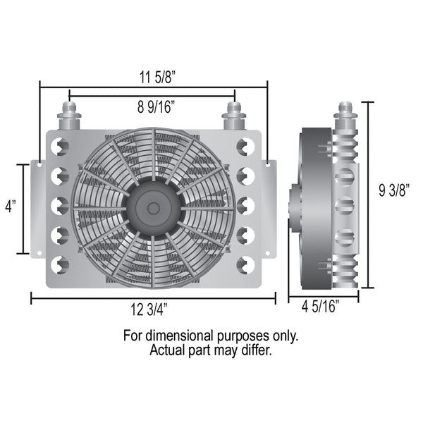 Derale 13 Row Atomic-Cool Remote Plate & Fin Replacement Oil Cooler, -8AN