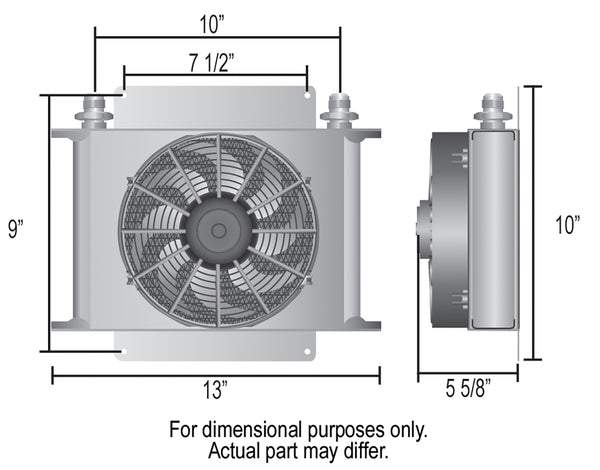 Derale 25 Row Hyper-Cool Remote Fluid Cooler, -10AN