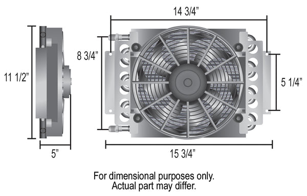 Derale 16 Pass Electra-Cool Remote Transmission Cooler Kit, -8AN Inlets