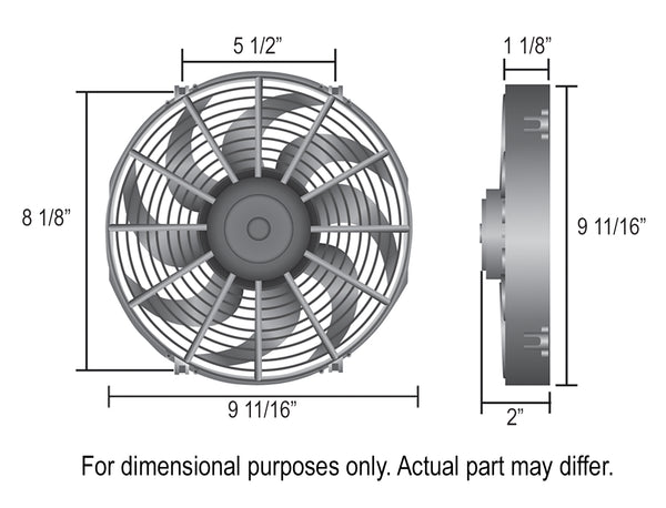Derale 10" High Output Curved Blade Electric Puller Fan — Black (16109)