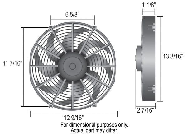 Derale 12" High Output Curved Blade Electric Puller Fan