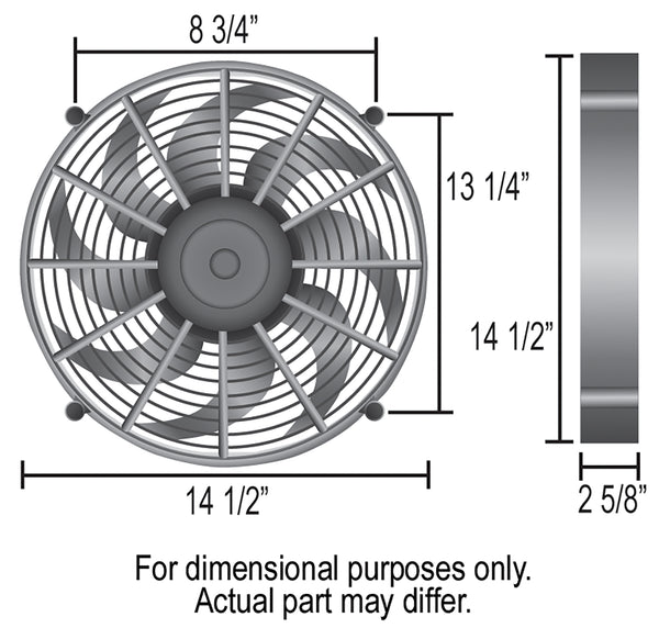 Derale 14" High Output Single RAD Pusher/Puller Fan with Premium Mount Kit
