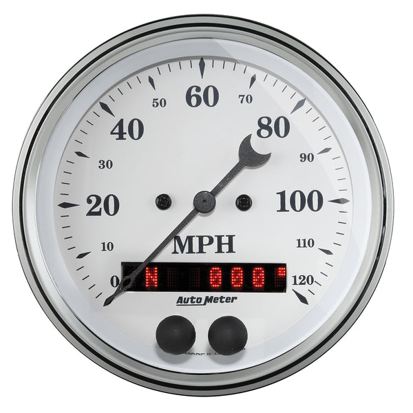 AutoMeter Indicateur de vitesse GPS 3-3/8 po, 0-120 MPH, Old-Tyme White