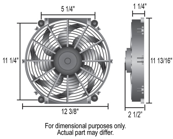 Derale 12" Tornado Electric Puller Fan, Premium Mounting Kit