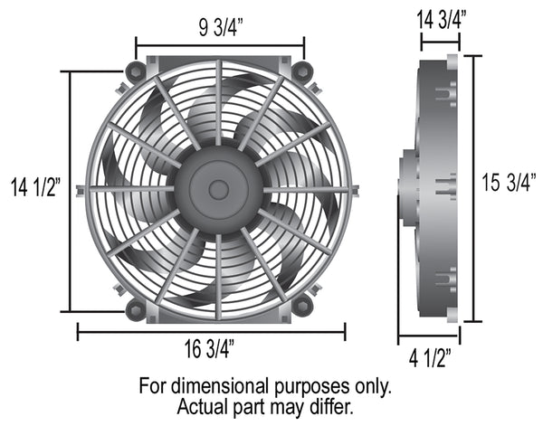 Derale 16" Tornado Electric Puller Fan, Premium Mounting Kit
