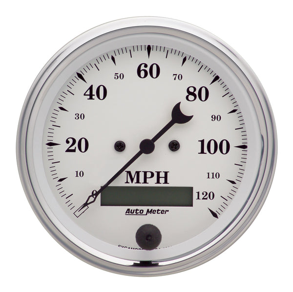 AutoMeter Indicateur de vitesse 3-3/8 po, 0-120 MPH, Old-Tyme White (1680)