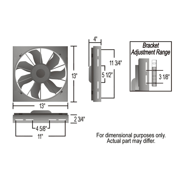 Derale Ensemble de ventilateur électrique simple de radiateur 12" haut rendement / carénage en aluminium — gris/noir (16815)