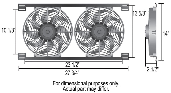 Derale Ensemble de double ventilateur électrique Tornado 12"